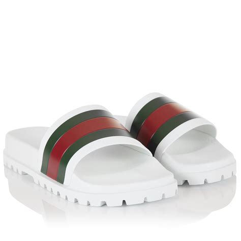 gucci apple slides white|affordable Gucci slides.